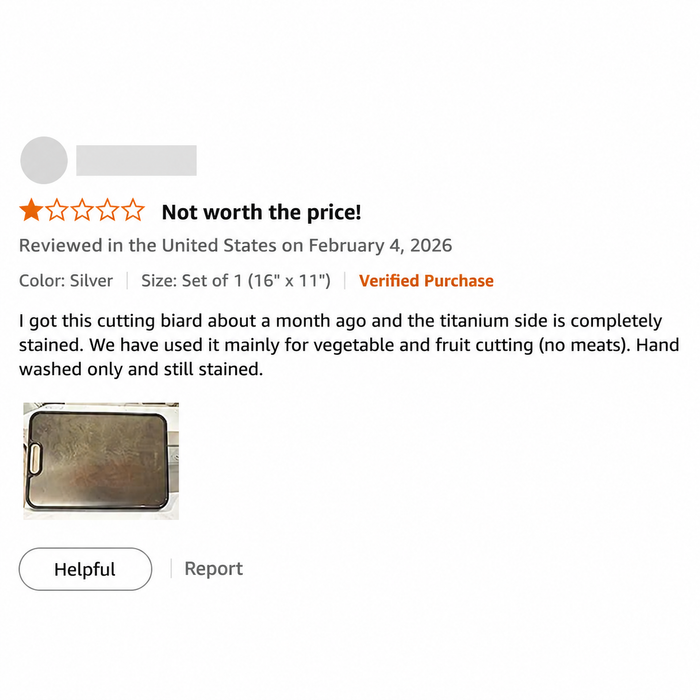 Said pure titanium. It stained.