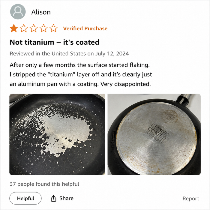 Said pure titanium. It wasn't.
