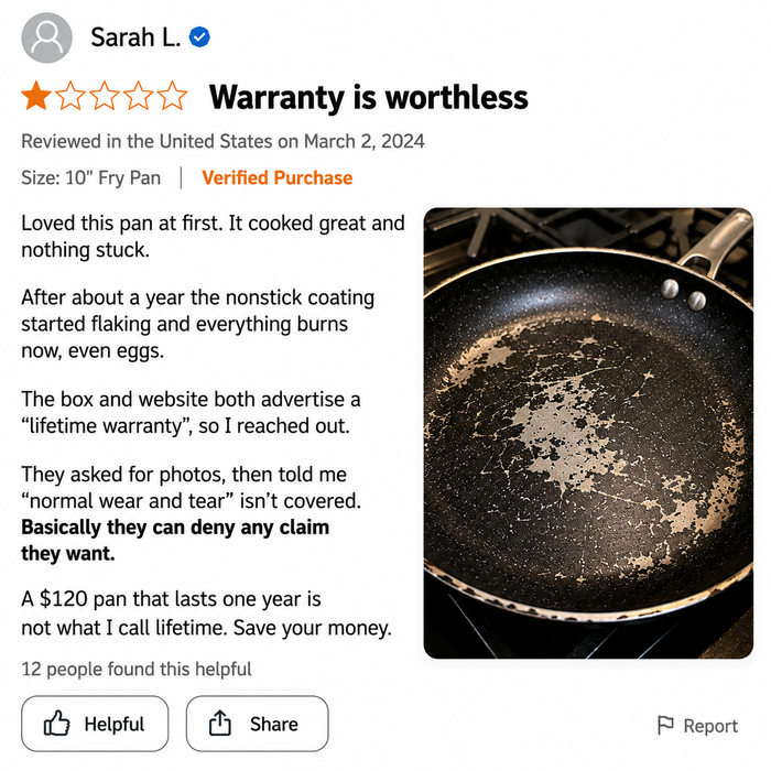 Lifetime warranty that wasn't