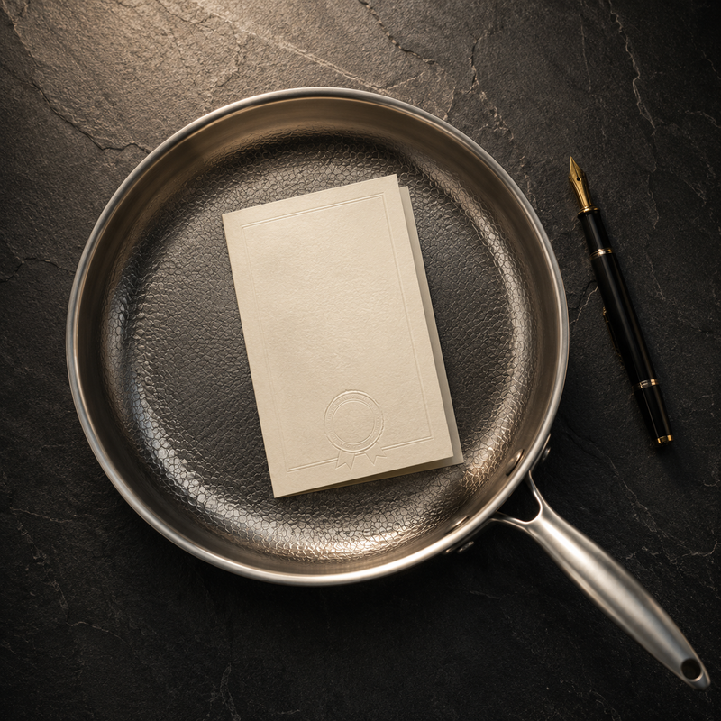 A lifetime warranty that covers the whole pan